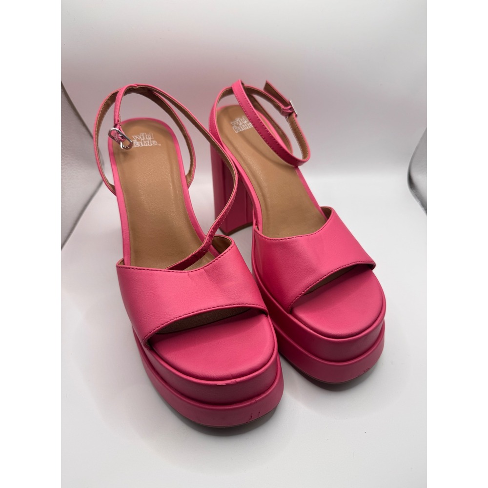 Wild Fable Platform Sandals Women 8 Hot Pink Excellent Chunky Block Heel Y2K